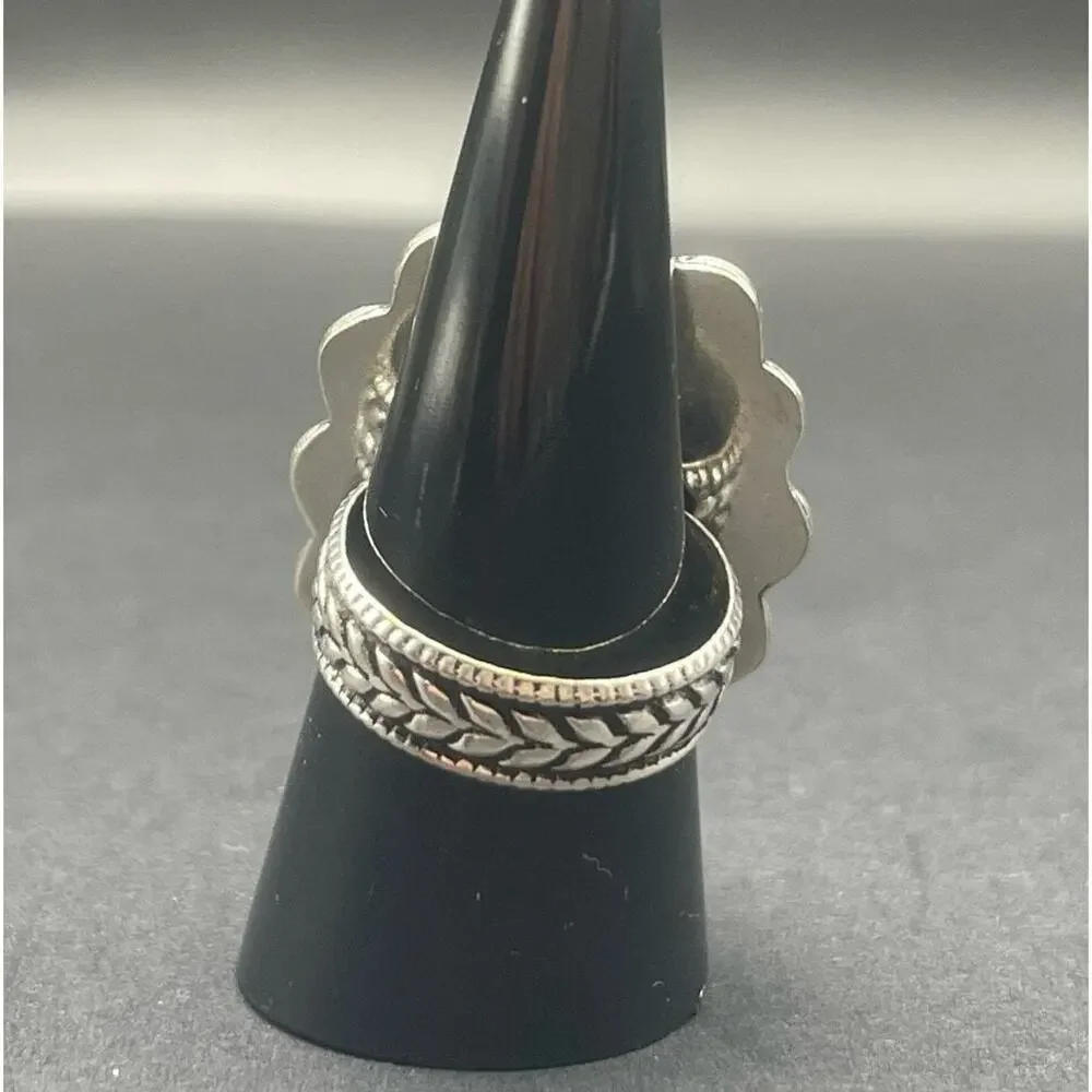 Sterling Silver Blue Oval Sodalite Ring Size 9.25 Bali Style Stamped 925 13.7 gr